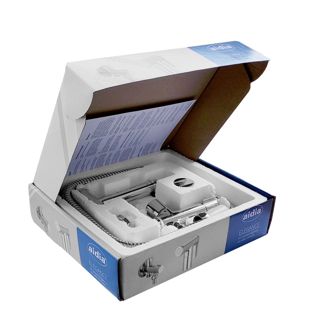 Kit de Chuveiro Higiénico ELEGANCE Cromado - AIDIA - 5606240191826