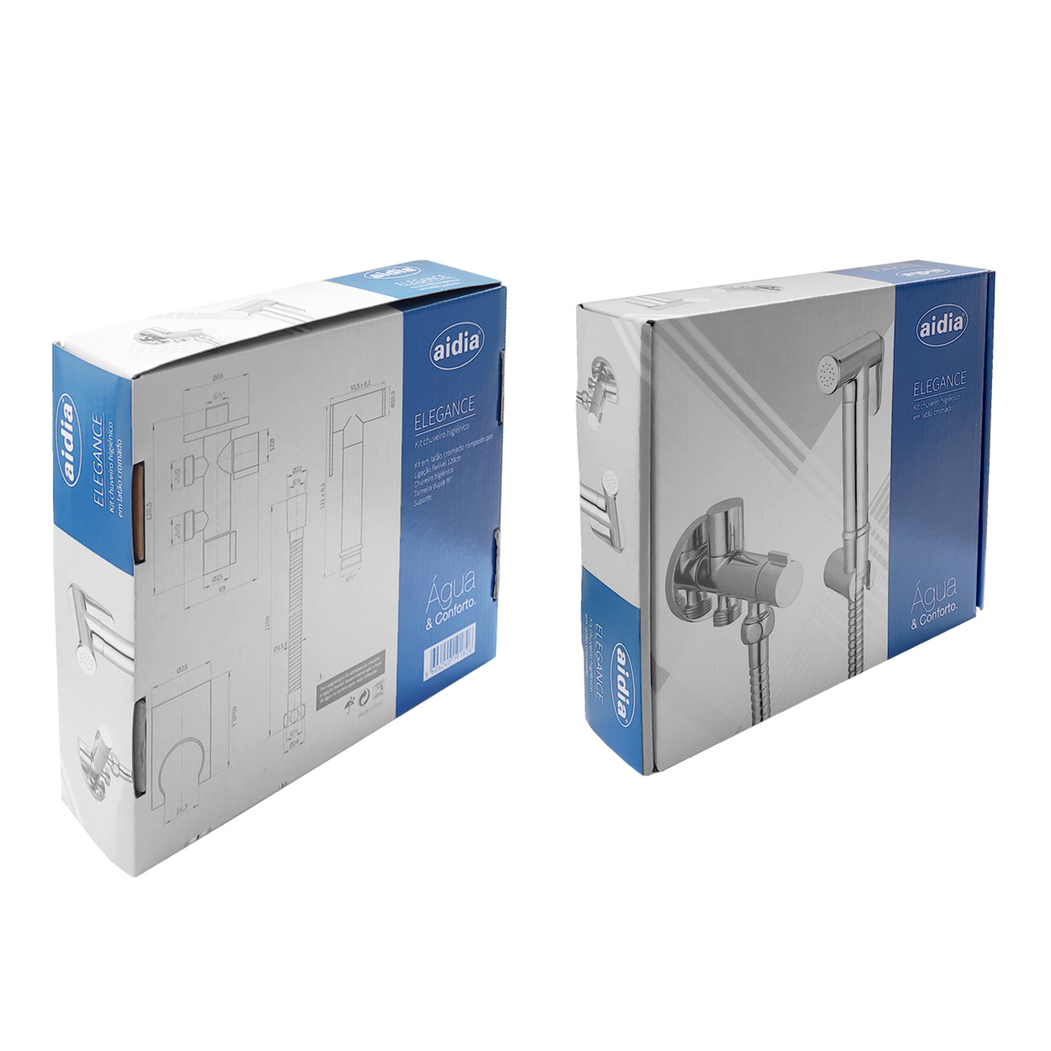 Kit de Chuveiro Higiénico ELEGANCE Cromado - AIDIA - 5606240191826