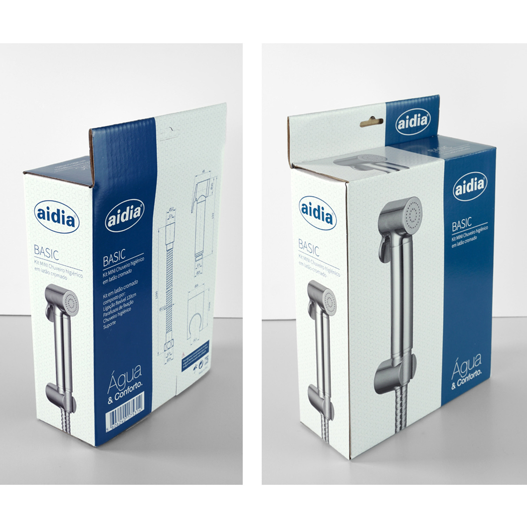 Kit de Chuveiro Higiénico BASIC MINI Cromado - AIDIA - 5606240175314