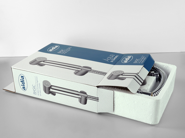 Kit de Chuveiro Higiénico BASIC MINI Cromado - AIDIA - 5606240175314