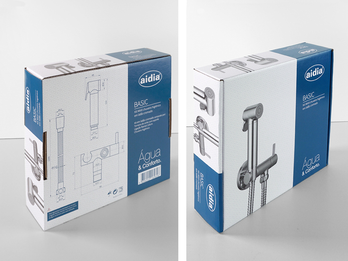 Kit de Chuveiro Higiénico BASIC MAXI Cromado - AIDIA - 5606240169696