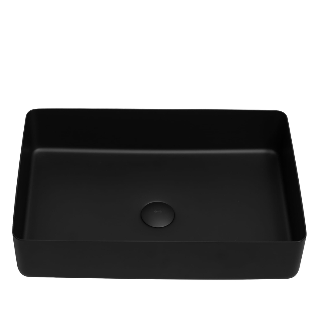Lavatório de Pousar Retangular com Válvula VITTA Preto - AIDIA - 5606240230891