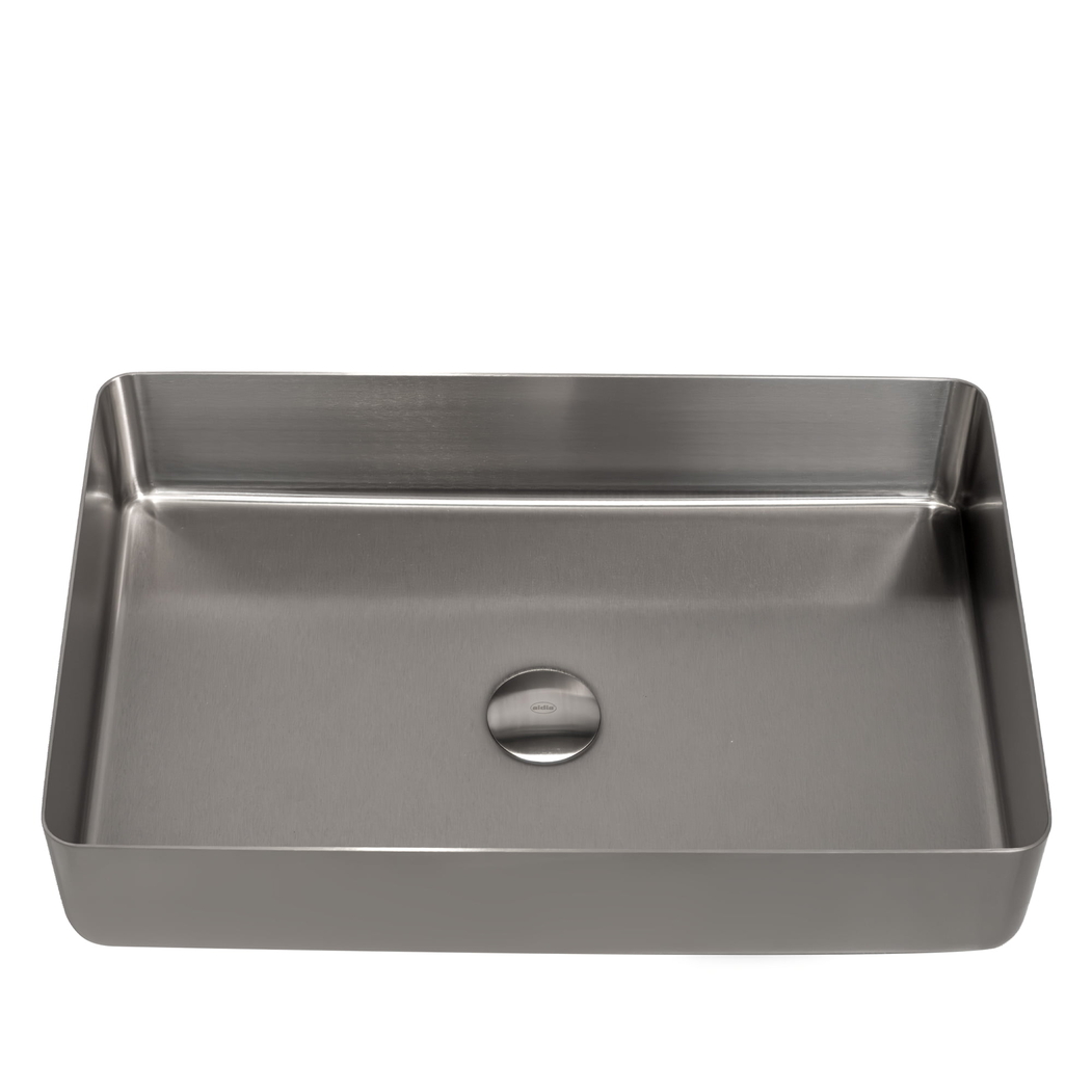 Lavatório de Pousar Retangular com Válvula VITTA Satinado - AIDIA - 5606240230914