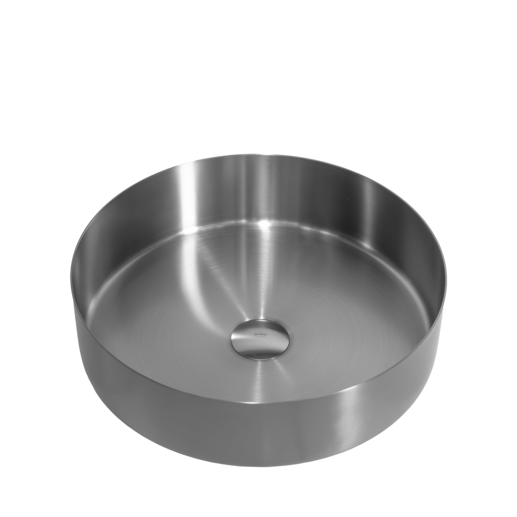 Lavatório de Pousar Redondo com Válvula VITTA Satinado - AIDIA - 5606240230877