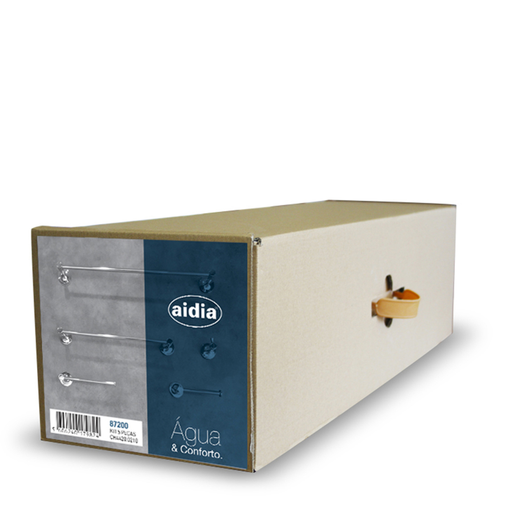 Conjunto 5 peças Série 87200 Cromado - AIDIA - 5606240179824