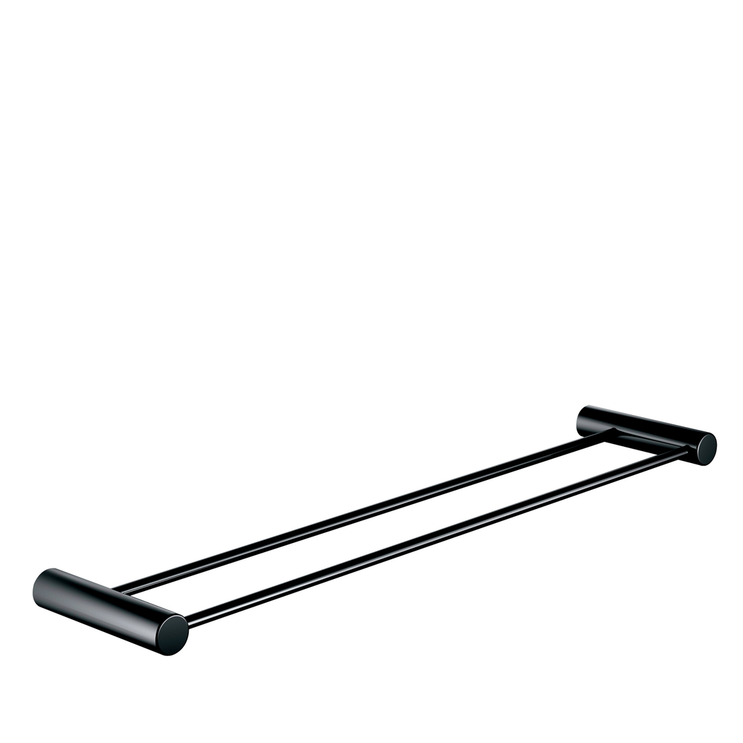 Toalheiro de Barra Duplo Série 811800 Preto - AIDIA - 5606240224647