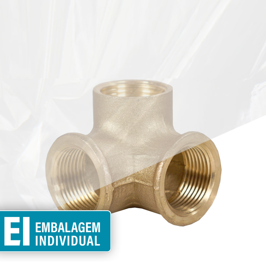 Joelho 3 Vias Latão ¾