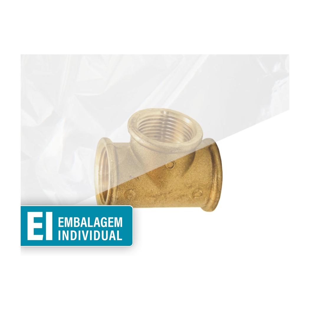 Tê Simples Latão Fêmea ¼
