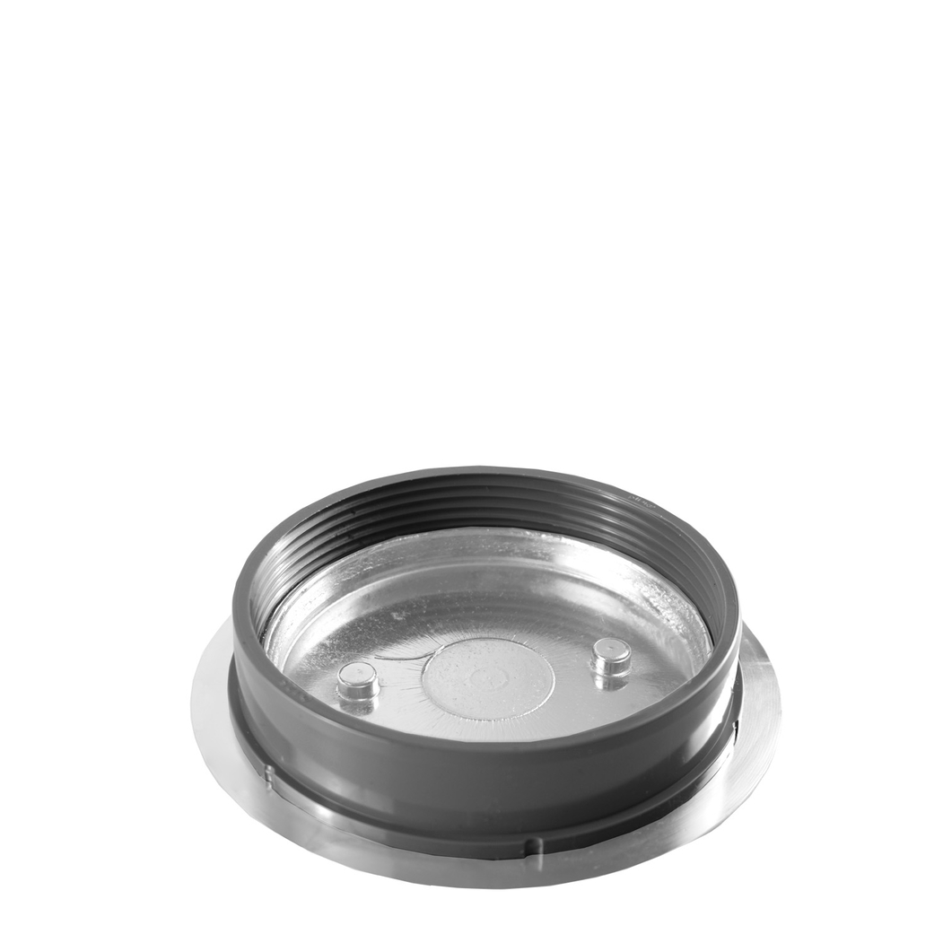 Tampa Sifão Cromada Aba Larga c/ Aro PVC 90 - MEW - 5606240232079