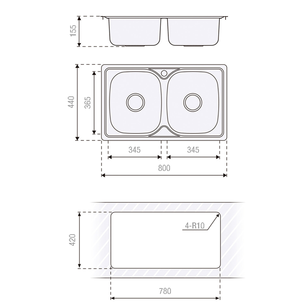 Banca de Cozinha DUBLIN Cromada 80x44cm - 8435183133771