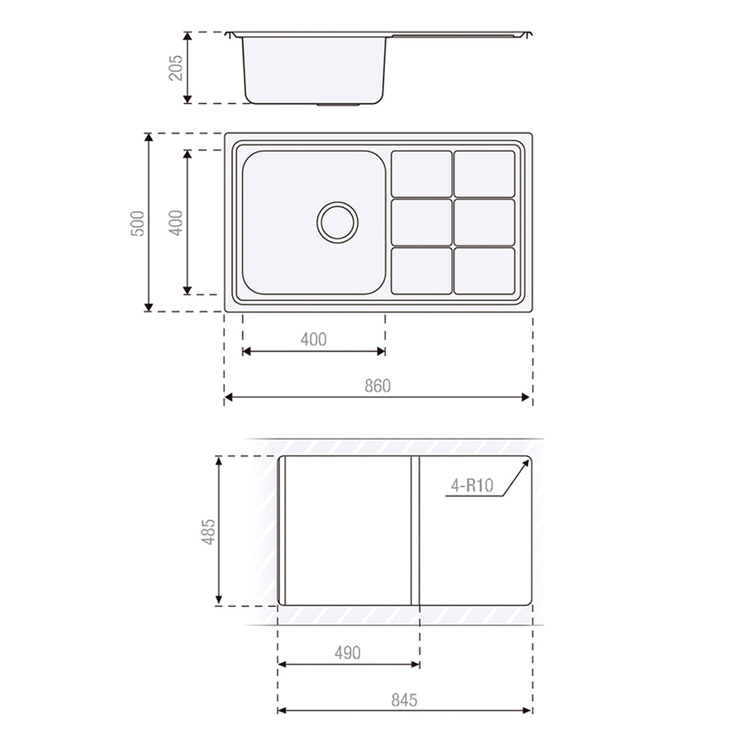 Banca de Cozinha MADRID Cromada 86x50cm - 8435183133726