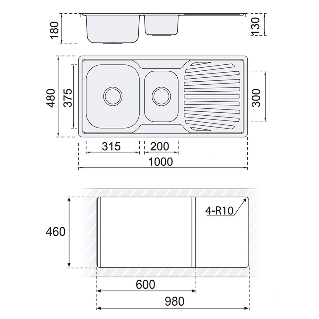 Banca de Cozinha FLORENCIA Cromada 100x48cm - 8435568705807