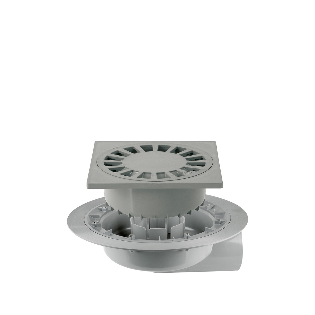 Caixa Sifónica Extensível p/ Tela Preta 300x300 Ø125 - JIMTEN - 8426621083901