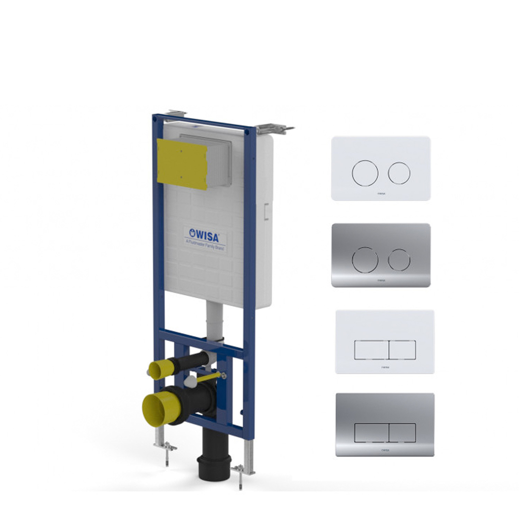 Kit Estrutura Sanita Paredes Ligeiras com Comando SQUARE Branco - WISA - 8711778227965