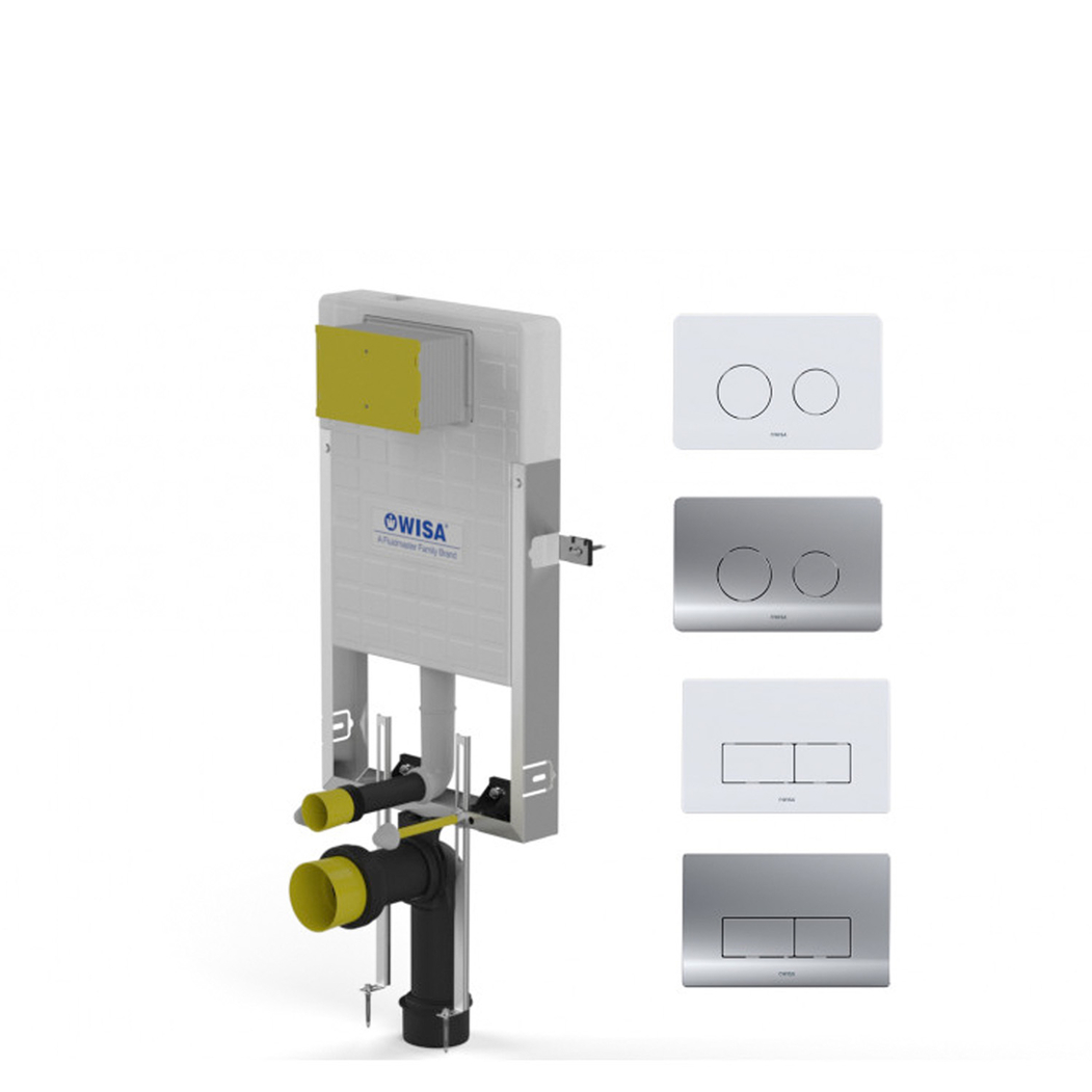 Kit Estrutura Sanita Paredes Alvernaria com Comando CIRCLE Branco - WISA - 8711778228009
